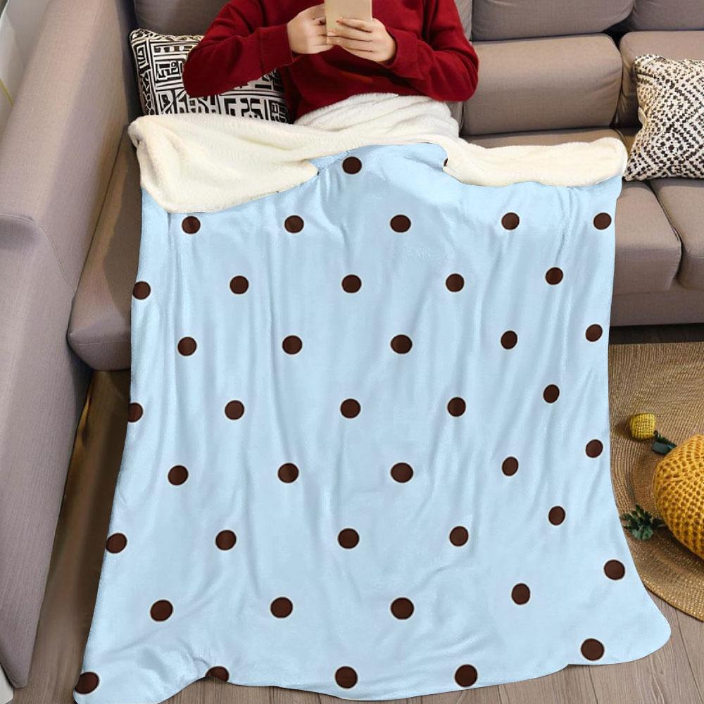 Classic Polka Dot Flannel Blanket - Versatile Four-Season Use For Sofa Office Bed Travel Camping - Soft Cozy Sleep And Relaxatio