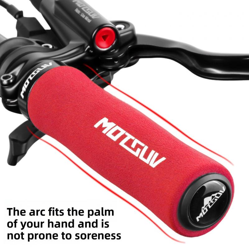 Single Lock‑On Wave Sponge Bike Handlebar Grips, Anti‑Slip Sweat‑Absorbent Comfort Shock‑Absorbing Grips for Mountain Bikes