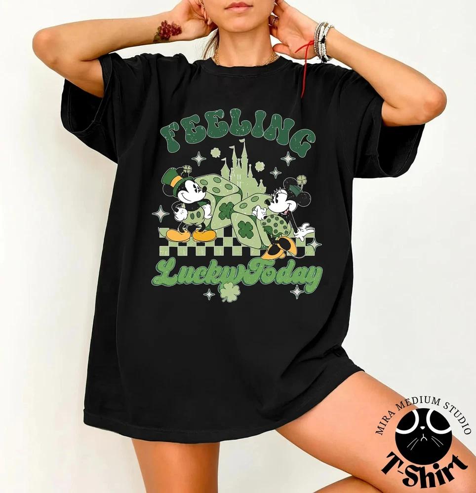 Feeling Lucky St Patricks Day Mouse Shirt Patricks Day S