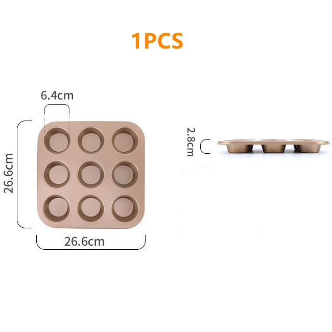 4/6/9/12Holes DIY Non-Stick Cake Pan Bakeware Muffin Cupcake Mold Baking Dish Carbon Steel Kitchen Oven Trays Pastry Tool