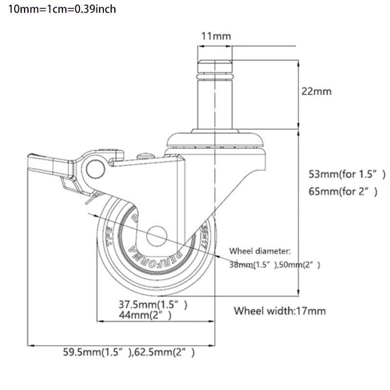 Universal Rubber Swivel Castor Widely Used for Office Floors Wood Hardwood Parquet Used for Furniture Easy To Clean