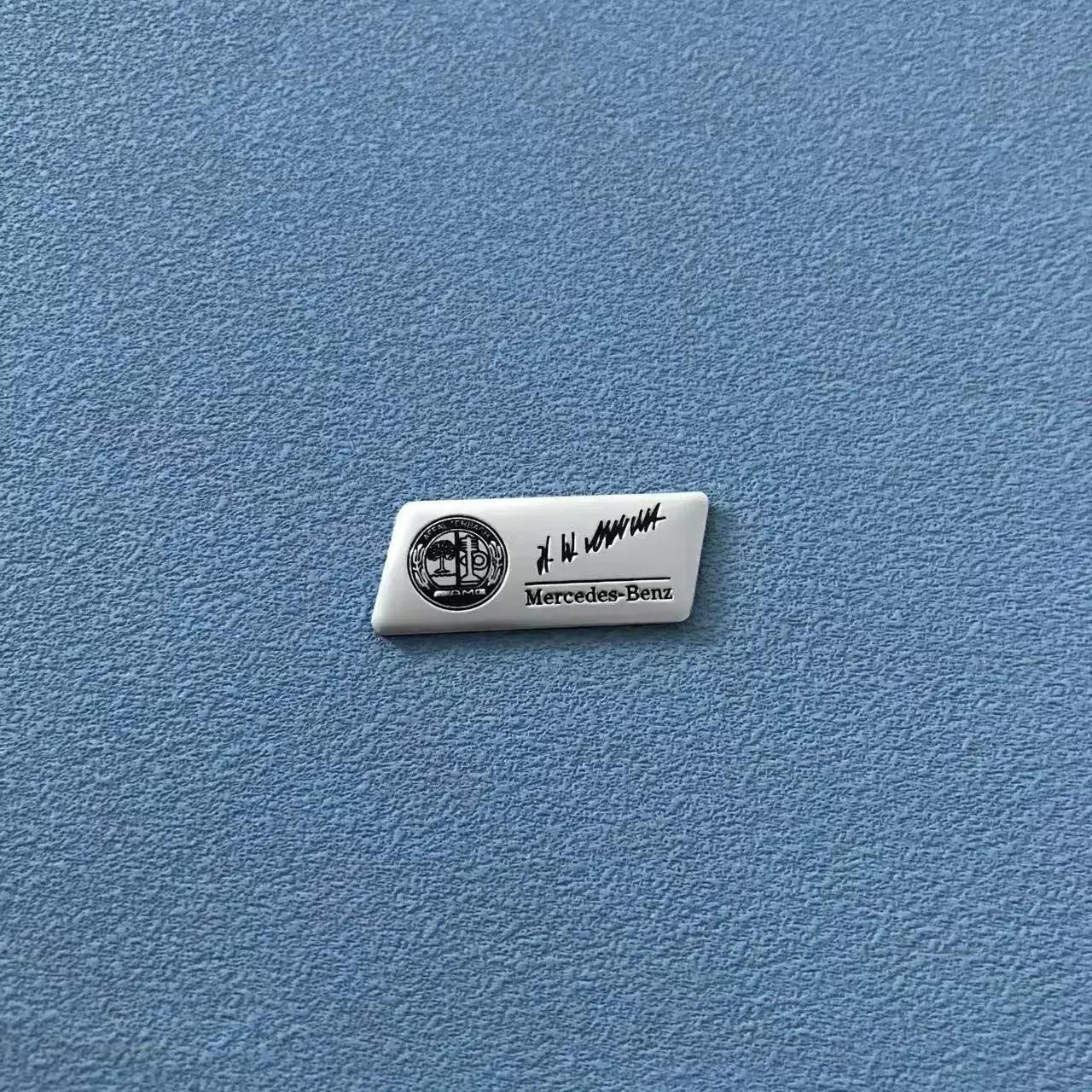 

1.6x4cm Aluminium Car Emblem Stickers Decor Decals Interior For Mercedes Benz AMG Brabus Maybach Smart W203 W206 W108 W124 W126