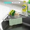 Stainless Steel Sink Corner Rack Anti-Rust Punch-Free Dish Drying Rack Quick Water Drainage Hollowed Dishcloth Sponge Stand