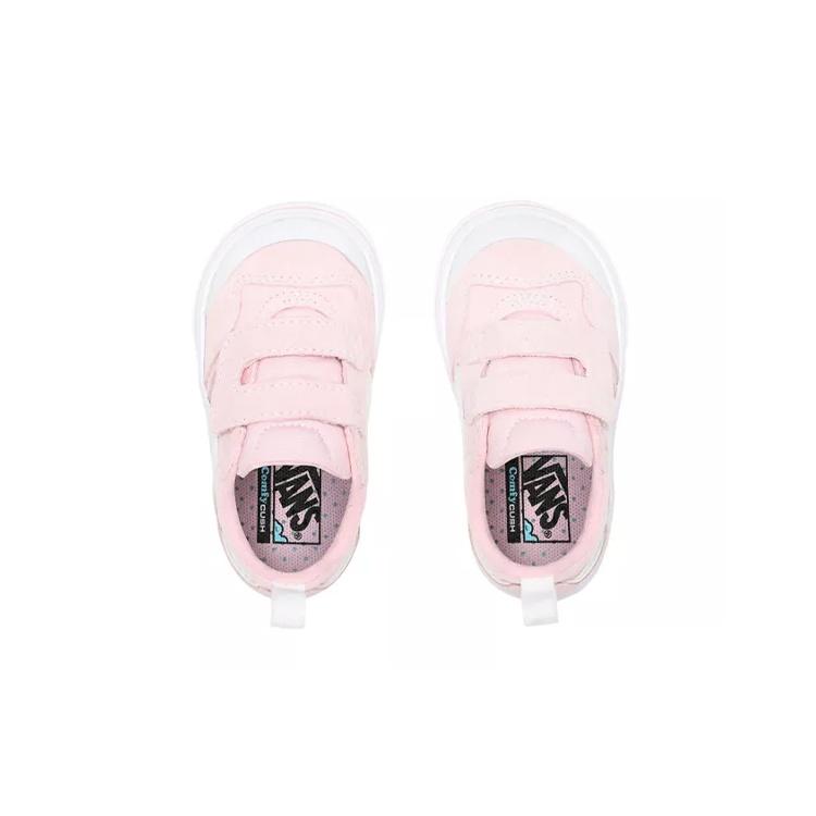 Vans Comfycush New Skool V Canvas Abrasion Resistant Low top Toddler Shoes Pink White Infant And Toddler Baby VN0A4TZH0JF