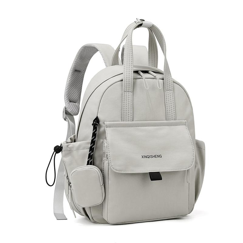 Lightweight Nylon Convertible Backpack Multi Pocket Tote with Detachable Small Purse Casual Daypack for Women Daily Travel