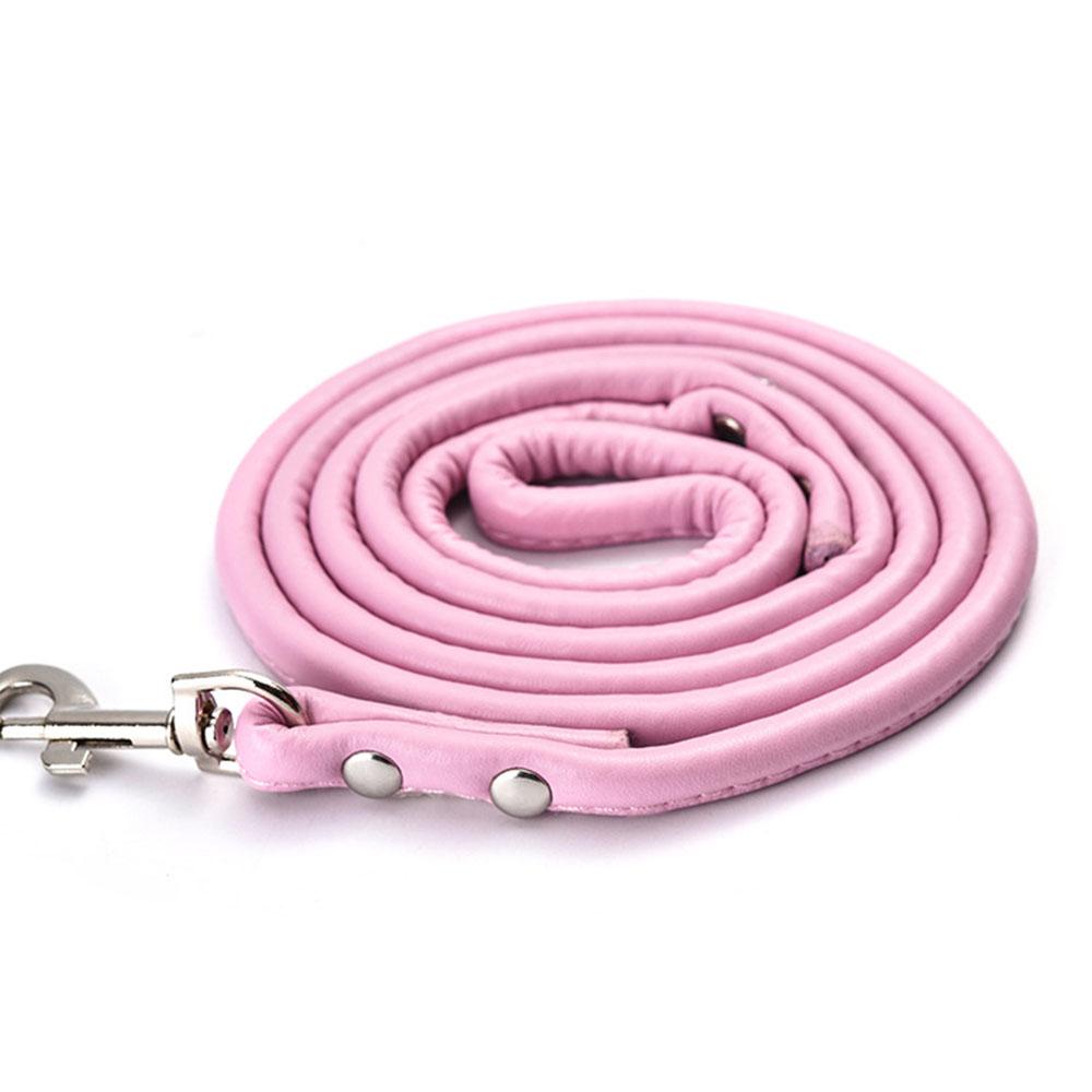 Pet Products Round Colorful PU Rolled Dog Walking Leashes for Small Medium Breeds Dogs Puppy Chain Lead Training Walking Leash