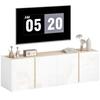 TV Stand - HOMCOM - 4 Soft-close Doors, Adjustable Shelf and Cable Management - Particleboard - White