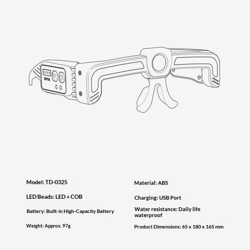 Induction Cob Led Glasses Headlight Rechargeable Type-C Waterproof Lightweight Work Lamp For Car Maintenance Repair