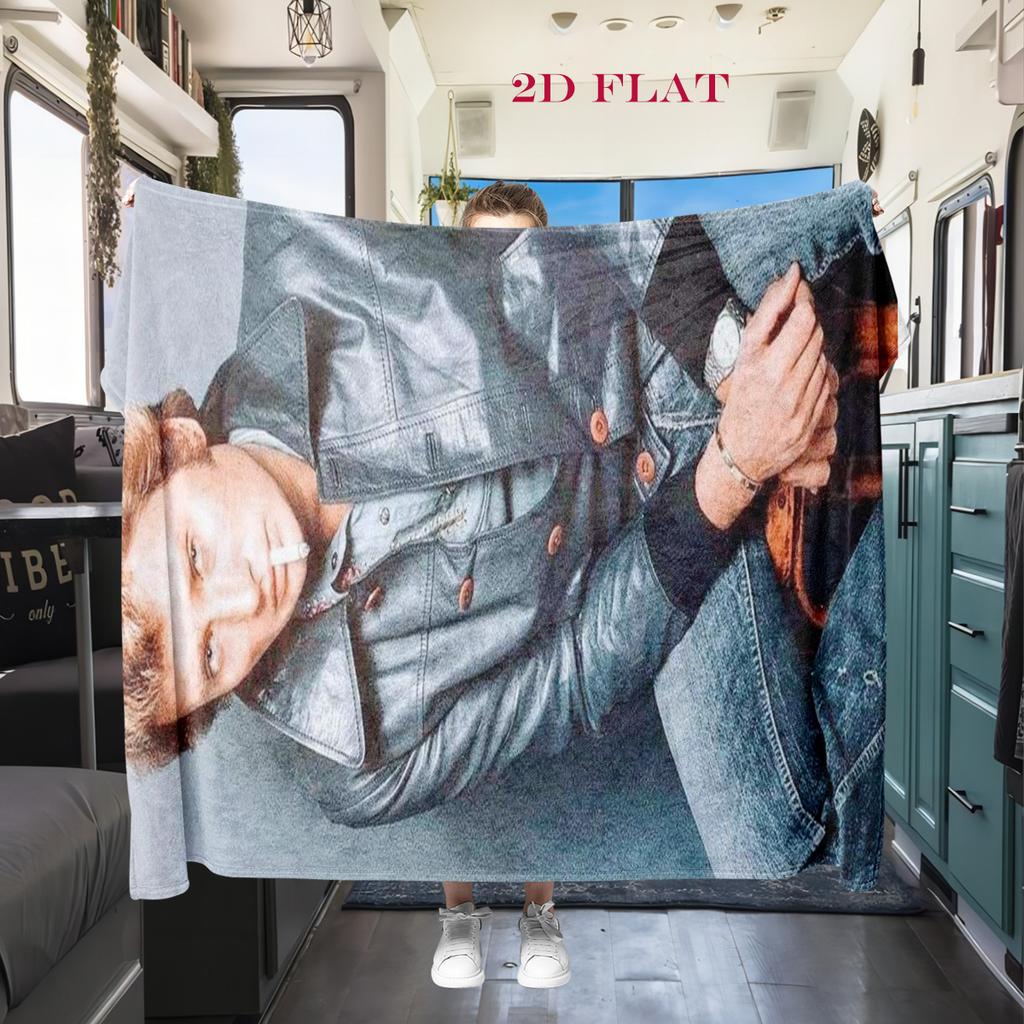 Rock Legend Johnny Halliday blanket Home Decor sofa blanket Digital printing Machine washable bedroom