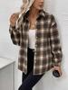 European and American Women's Plaid Turn-Down Collar Loose Casual Fashion Shirt Jacket