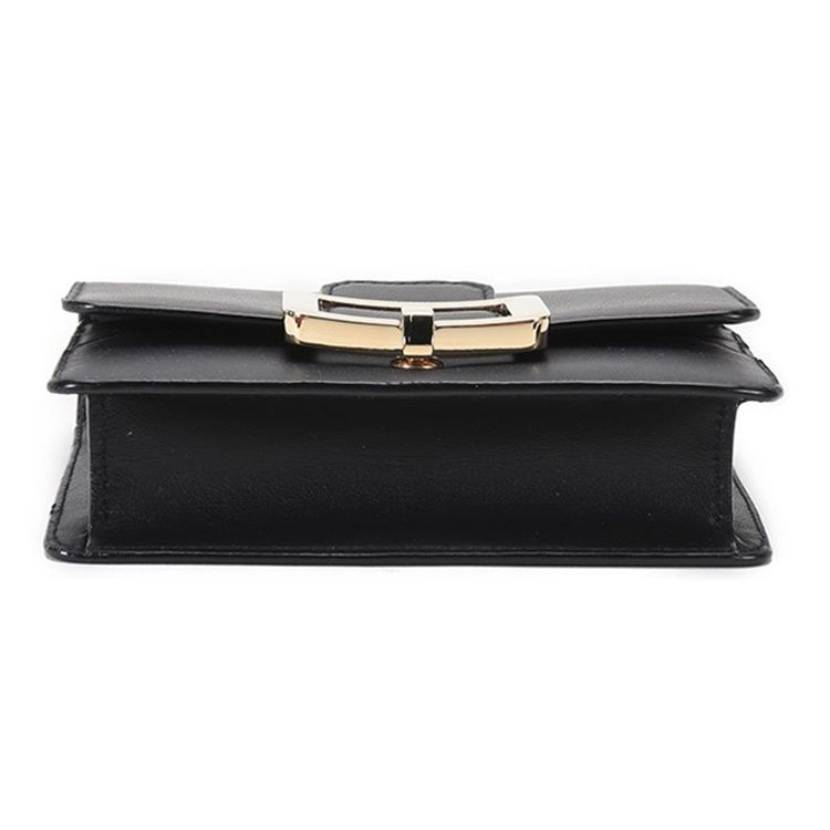 Bally Solid Color Vintage Square Buckle Flap Leather Envelope Clutch Shoulder Crossbody Mini Women Bags Black 6237076