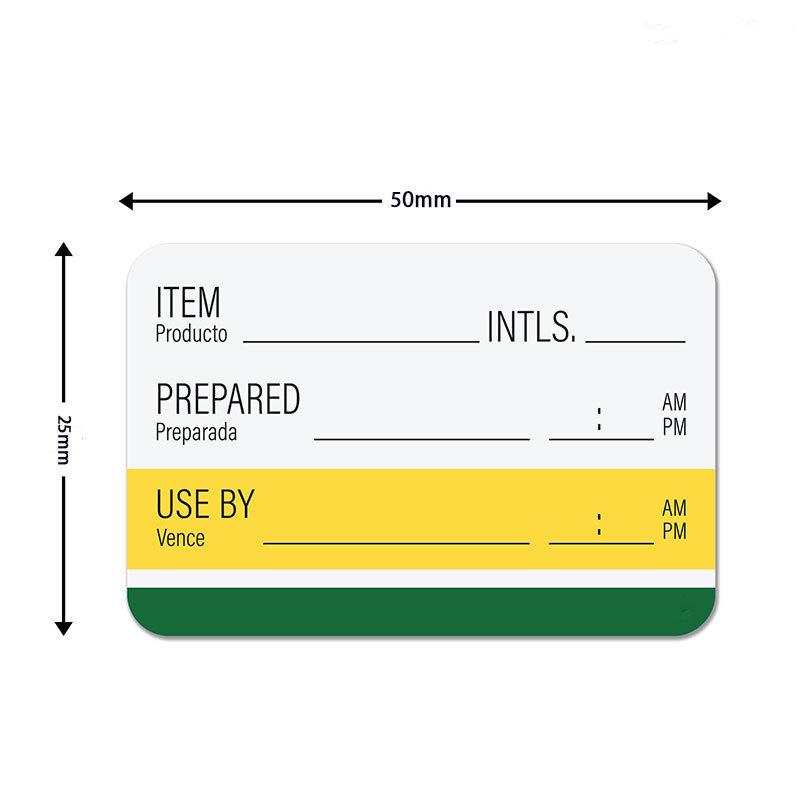 Rotating Self-Adhesive Kitchen Food Label Stickers, 2.5×5cm, 250/Roll Refrigerator Labels