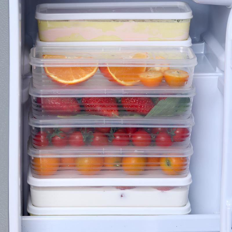 Boîte de conservation des aliments en plastique pour nouilles fraîches, boîte hermétique rectangulaire pour fruits, réfrigérateur, rangement, fournitures de cuisine, outil pour la maison