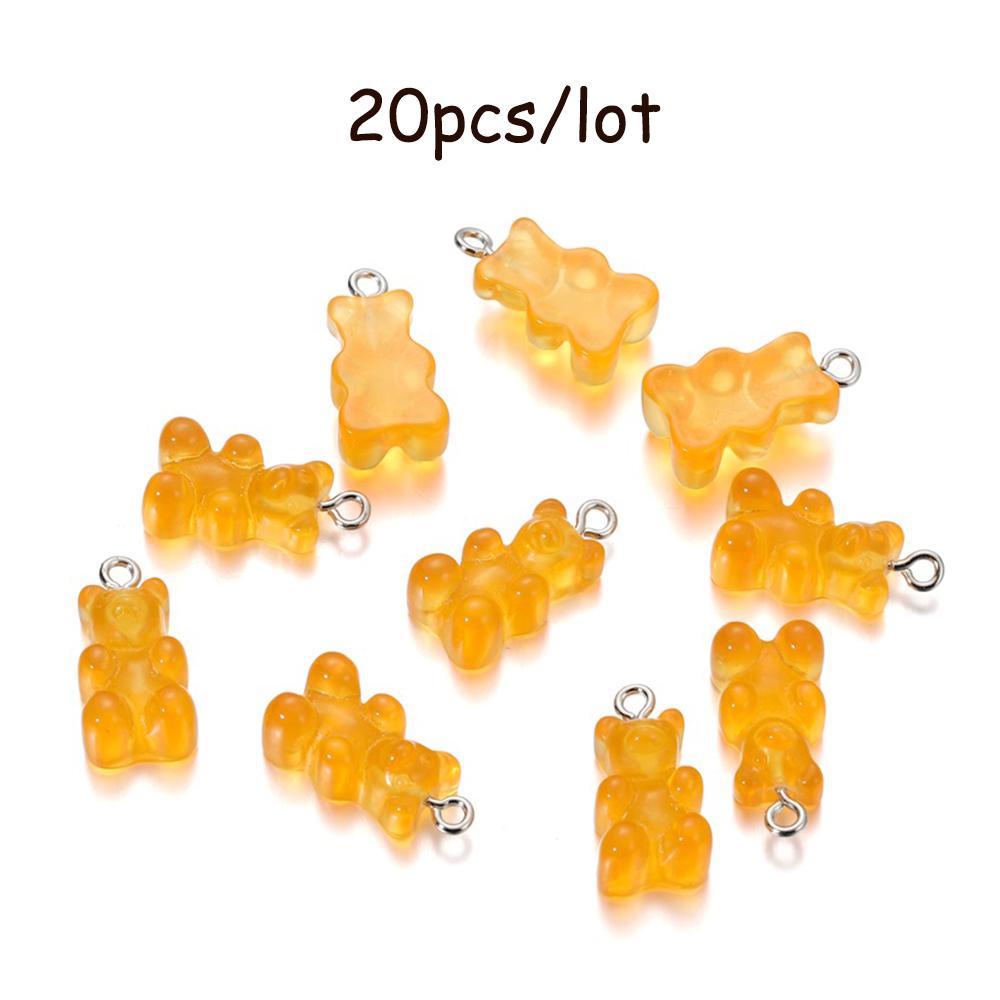 10/20Pcs Candy Bear Pendant Charms for Necklace Bracelet Earrings Jewelry Making Diy Findings Resin Bears Christmas Making