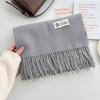 New casual versatile simple solid color warm scarf gentle Japanese and Korean version fashion atmosphere fringed shawl