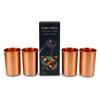Nirmal Ganga Plain Copper Drinking Glass (Pack of 4) | Pure Copper Water Tumbler | Traditional Reusable Drinkware