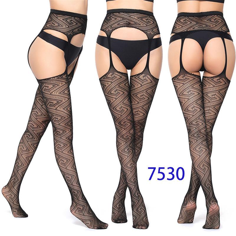 Sexy Suspenders Mesh Stockings Fishnet Eye Women's Bottoming Pantyhose