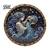 Zero Foundation Crafting Zodiac Sign Faux Pearl Art Kit, 12 Signs DIY Painting Craft Kits, Round 3D Constellation Wall Kit for Adults, Handmade