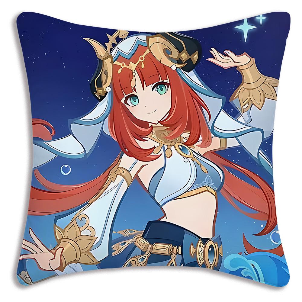 Game Anime N-NilouS Pillow Covers Cartoon Sofa Decorative Home Double-sided Printing Short Plush Cute Cushion Cover