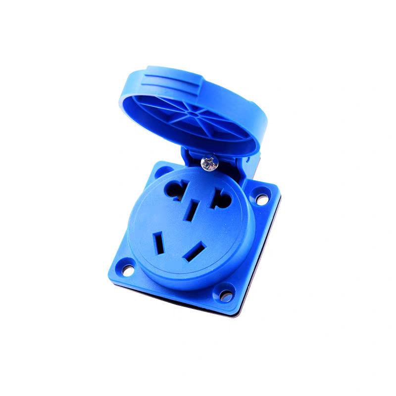 IP54 Waterproof 220V 10A 5-Hole Dustproof Socket with Flip Cover