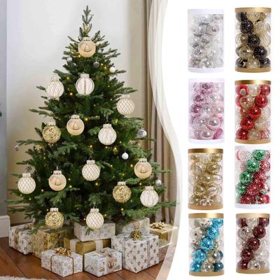 25 Pack Christmas Balls Christmas Decorative Balls Christmas Pendant Christmas Tree Shiny Hanger Set