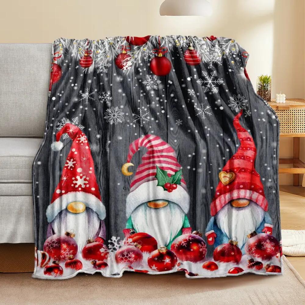 Cartoon Christmas digitalprinted polyester Bedroom velvet flannel cover blanket Fleece soft sofa cover blankets for beds
