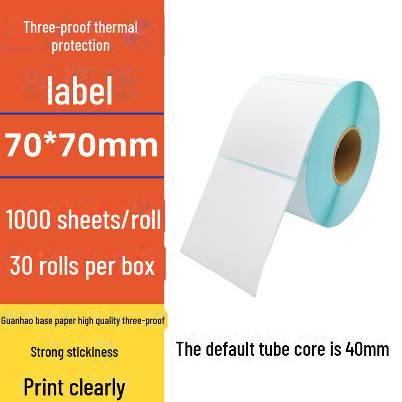 Spot Three-Proof Self-Adhesive Thermal Label Paper for Barcode Printing (100x100mm)