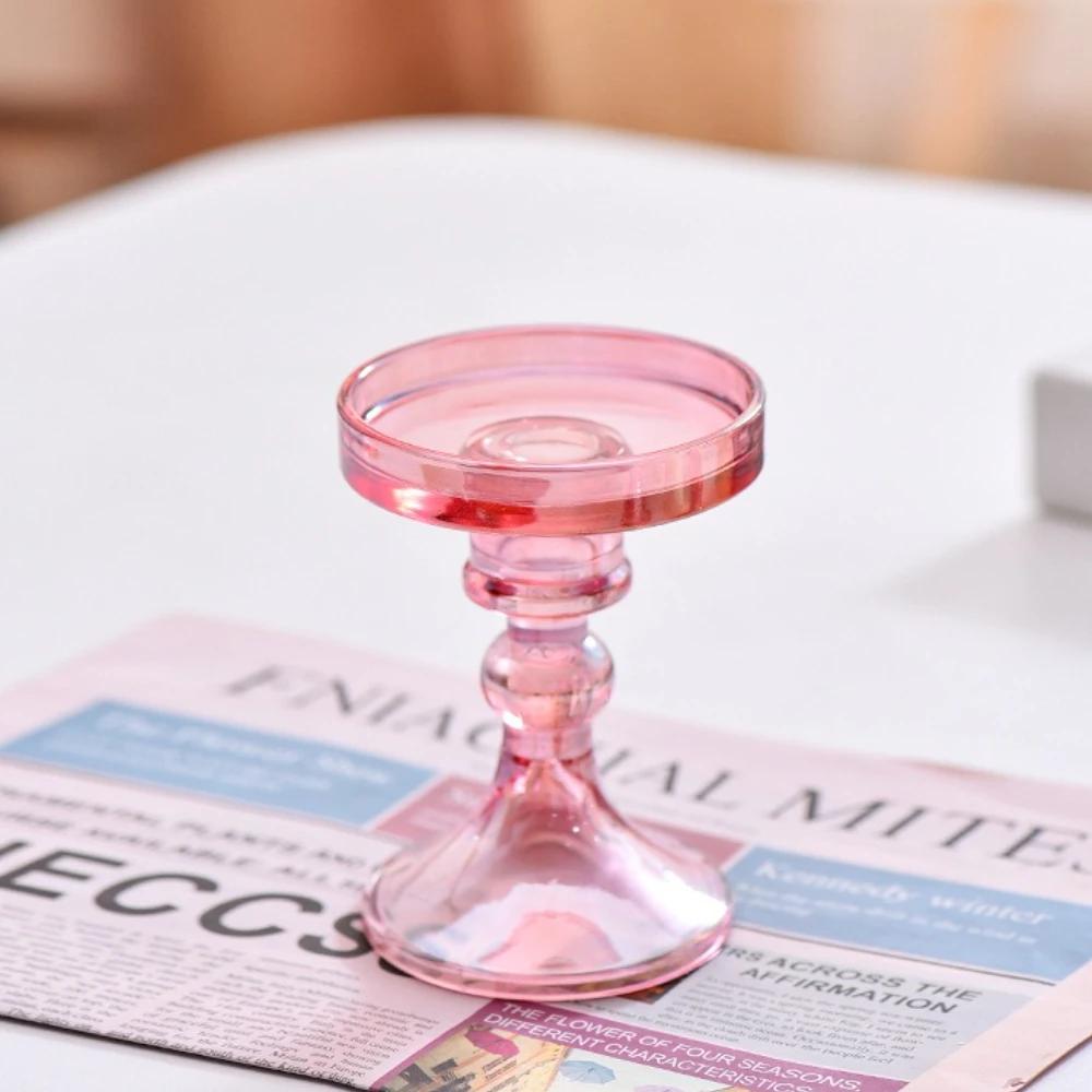 Creative High Footed Glass Candlestick Dining Table Wine Cabinet Decor Candle Stand Centerpiece for Table Wedding Dinning Party