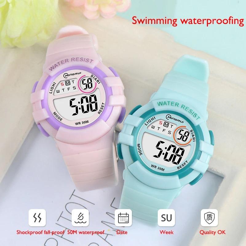 C04 Kids's Electronic Watch Alarm Clock Waterproof Swimming Sports Primary and Secondary School Student Wristwatches