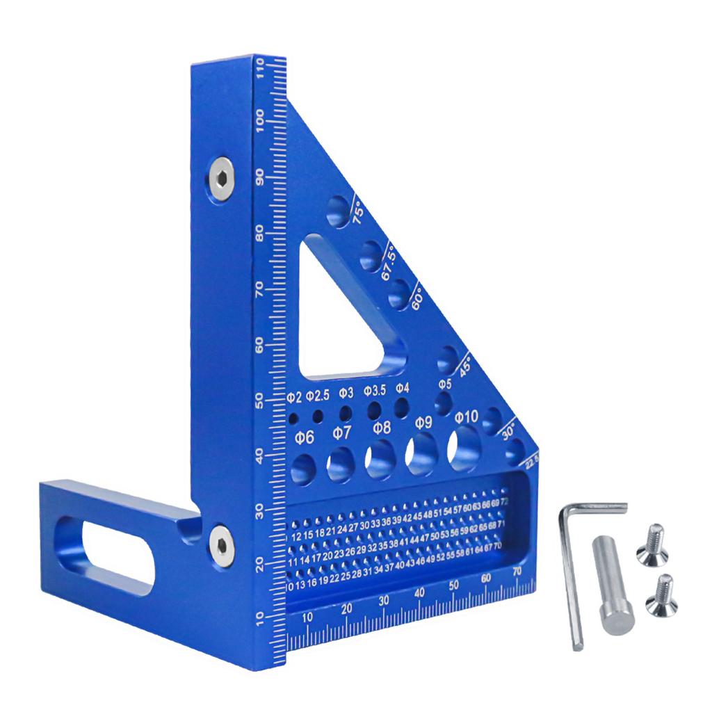 3D Mitre Square Multifunctional 22.5-90 Angle Measure Aluminium Alloy High Precision Layout Measuring Tool Scribing Tool