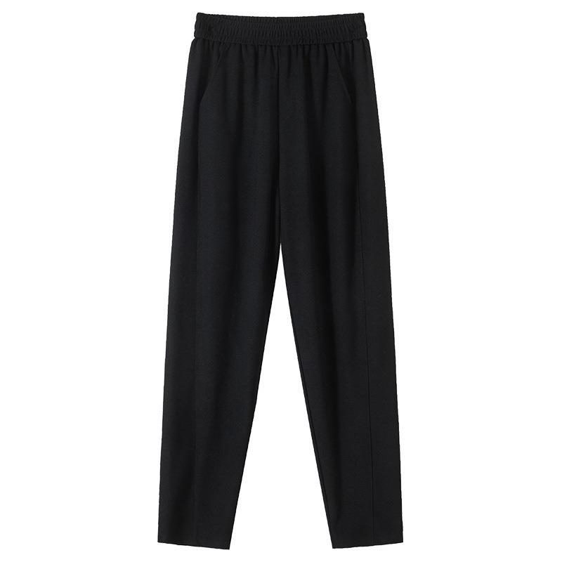 

Женские брюки весна-лето Новые брюки-каррот с высокой талией Тонкие брюки-шаровары Nine-minute Свободные спортивные повседневные брюки 4XL чёрный