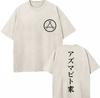 Washed Vintage Anime Attack On Titan Eren Jaeger Skeleton Graphic T Shirt Men Women Cartoon Manga Oversized Tshirts Streetwear