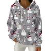 Women's Fashion Casual Christmas Print Pullover Long-Sleeve Hooded Sweatshirt