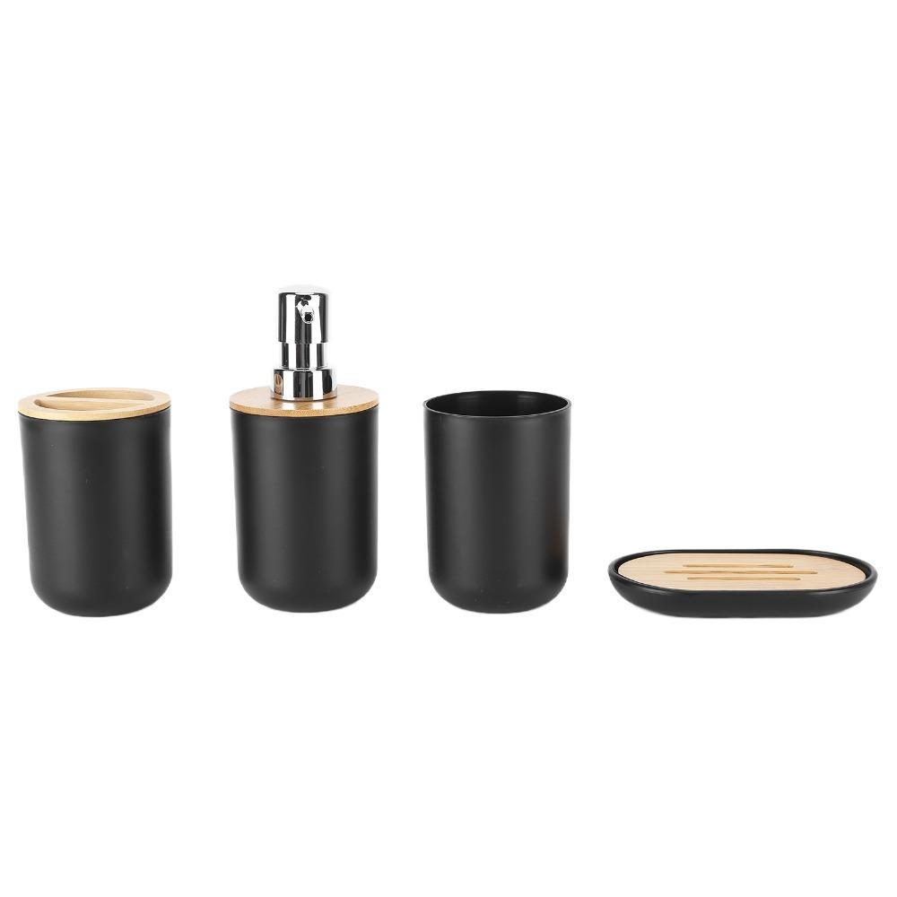 4-Piece Toothbrush Cup Set Black White Gray Bathroom Supplies Set Bathroom Organizer Set  Gift