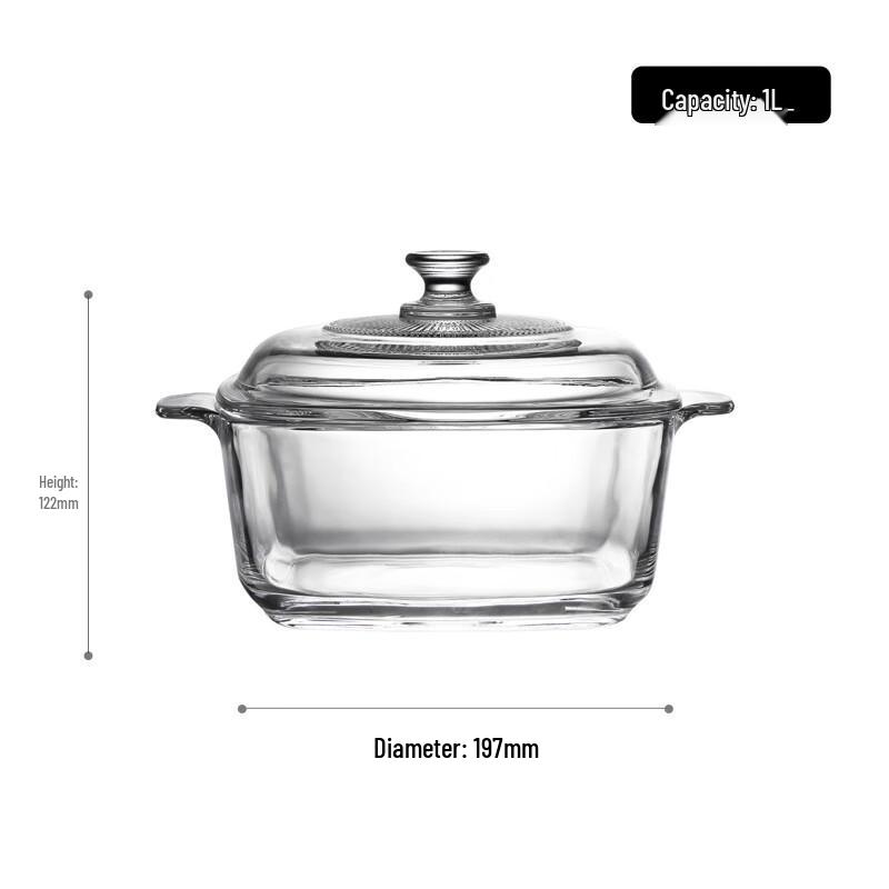Transparent Tempered Glass Soup Pot with Lid