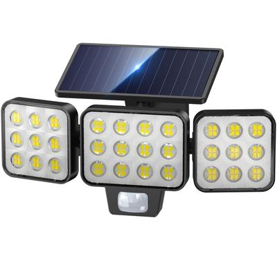 Letmy Outdoor Waterproof Sensor Light with 30 Built-in Convex Lenses [120 LEDs, 3-Sided Lighting, 3000 Lumens, IP65 Waterproof] 135° Adjustable