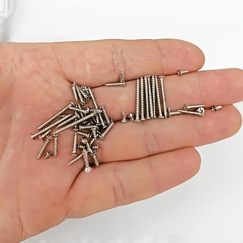 560Pcs/box Self-tapping Wood Screw Set - Including 8 Different Sizes of M2 Cross Flat Head Metal Screw Classification Kit