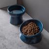 New Ceramic Raised Cat Bowl Elevated Solid Color Pet Water Bowls Tilted Large Diameter Dog Food Bowl Cat Accessories