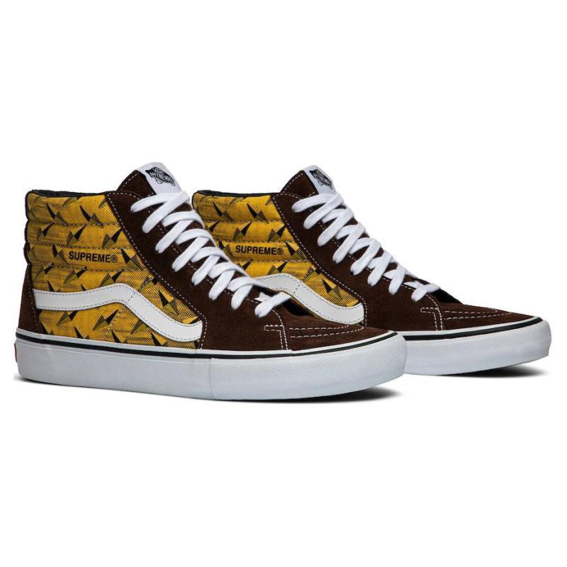 Vans Supreme X Vans Sk8 Hi Pro 'Diamond Plate Brown' Vans VN0A45JDTEE