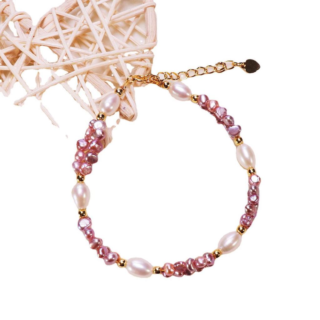 Directly supplied, new style freshwater pearl bracelet, featuring a purple Baroque design and fashionable pearl jewelry