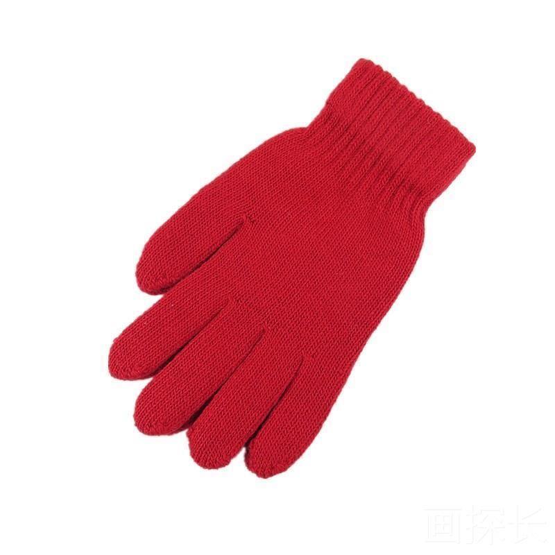 

Big Red Gloves Spring & Fall Women s Thermal Knitting Wool Five Finger Full Finger Gloves Men Adult Car Cycling Gloves Red All yards
