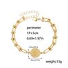 14K St. Bracciale in acciaio inossidabile con Croce di Benedetto, bracciale regolabile con chiusura a fibbia a ferro di cavallo a forma di U, gioiello regalo per uomo e donna