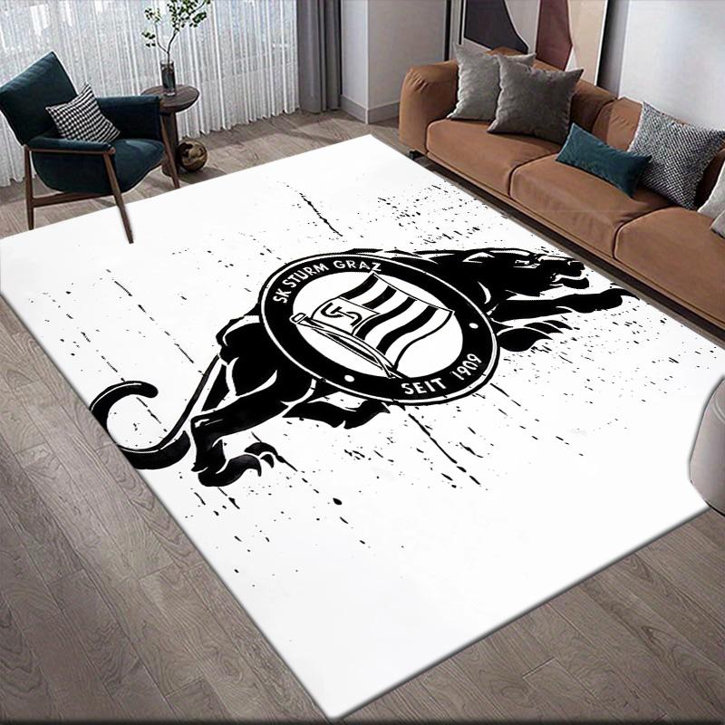 Sportklub Sturm Graz Flannel Pattern Square Carpet,Area Rug,Carpet Rug for Living Room Bedroom Sofa Playroom Decor,Non-slip Floor Mat