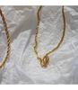 Gold-Plated Brass Twisted Necklace: Versatile, Shiny, Layered Design with a High-End Feel, Knot-Ready for Timeless Style.