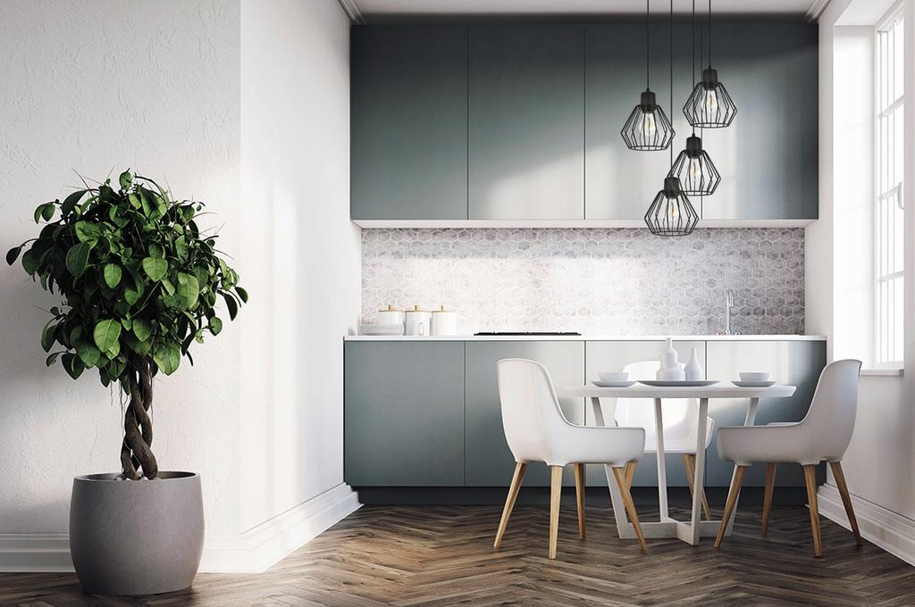 Hanging Lamp, Ceiling Chandelier, Wire Shade, Led