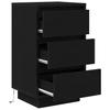 Nightstand with LED Lights Black 38x34x65 cm