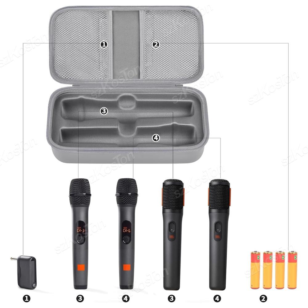 Trådløs mikrofonkoffert for JBL PartyBox Trådløst to-mikrofonsystem Synging Karaoke Dobbel mikrofon Håndholdt Reiseoppbevaringsveske