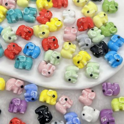 DW49 10KS Mini Roztomilé Retro Glazované Roztomilé Indický Styl Slon Keramický Styl Korálek Rozdělovací Korálky pro Šperky DIY Náramek Doplňky