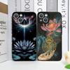 Luxury Lotus Flower Pattern Phone Case for iPhone 17 16 12 11 14 Plus 13 14 15 Pro Max 12 13Mini X XS XR Soft Cover Floral Shell