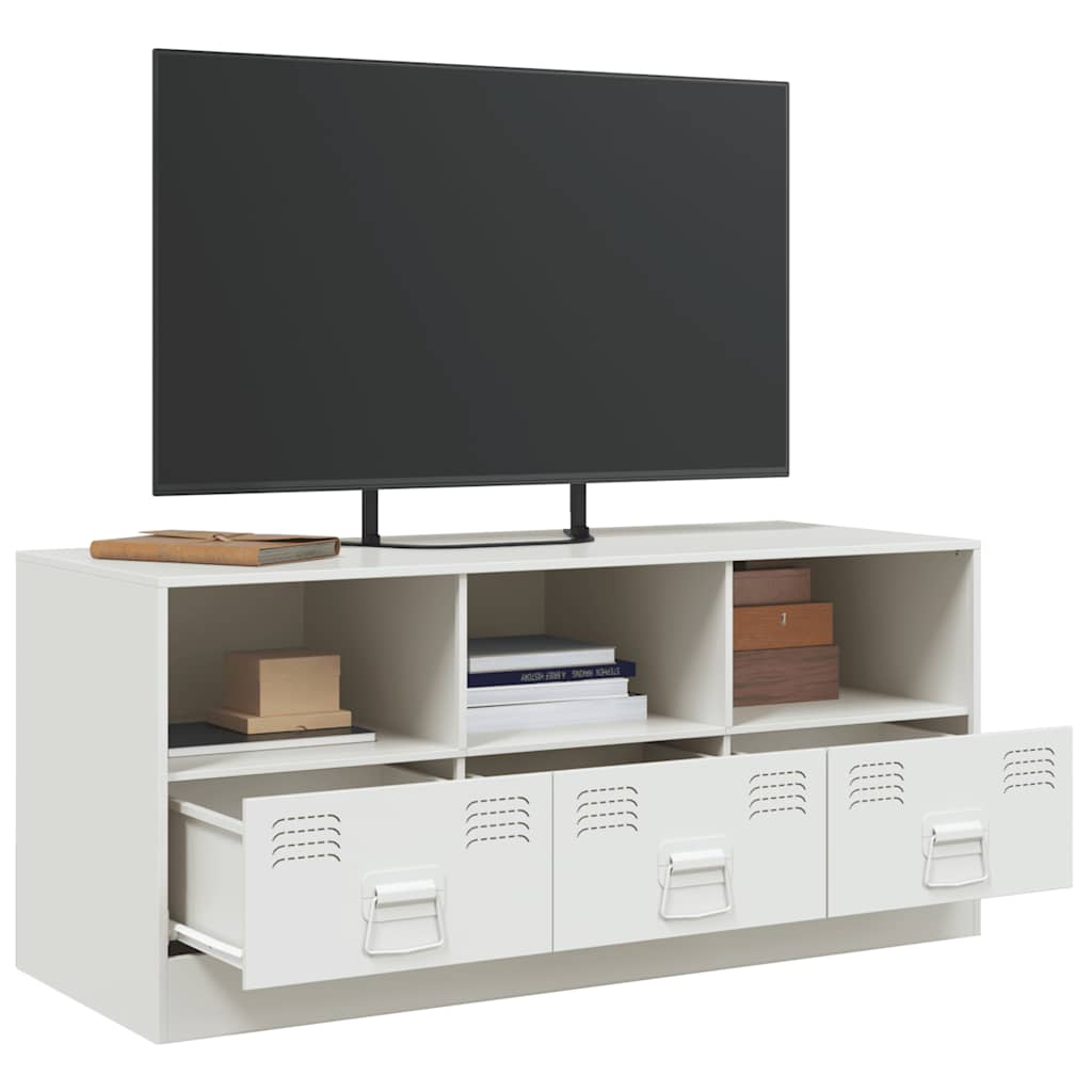 Vidaxl Szafka Pod Telewizor, Biała, 99X39X44 Cm, Stalowa